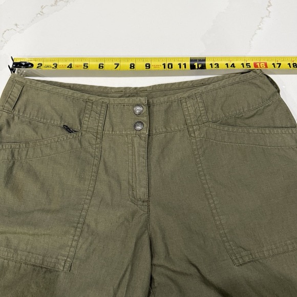ExOfficio Lightweight Ankle Pants Womens 12 Green Pockets Hiking Utility Travel - Picture 6 of 14